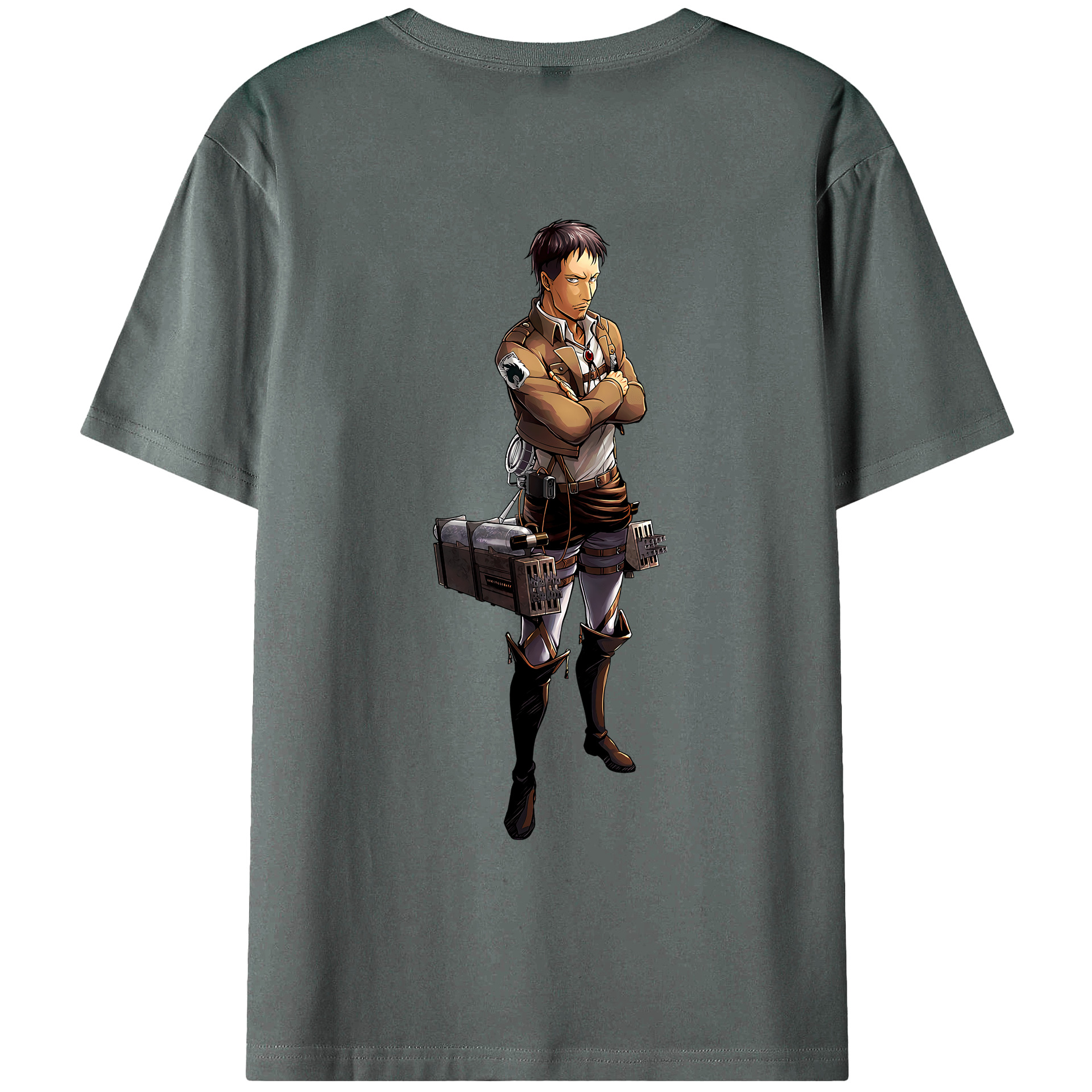 （画像用） 進撃の巨人 Attack on Titan 綿100％ メンズ半袖Tシャツ（バックプリント） 通気性